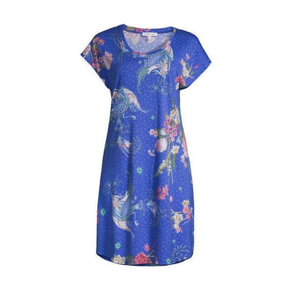 Johnny Was Revive Blue Floral Long Sleeve Sleep Wear Robe Home Lounge Flower New - Picture 8 of 9